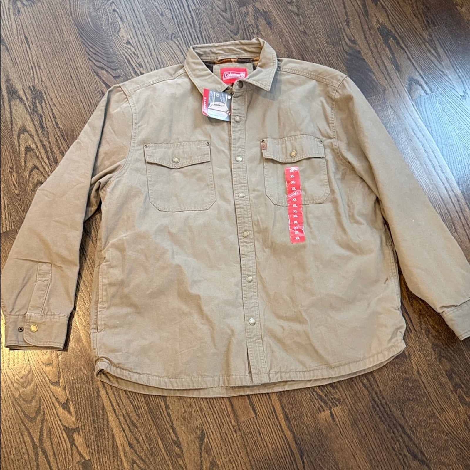 Coleman Khaki Button-Up Jacket XL coat NEW men’s