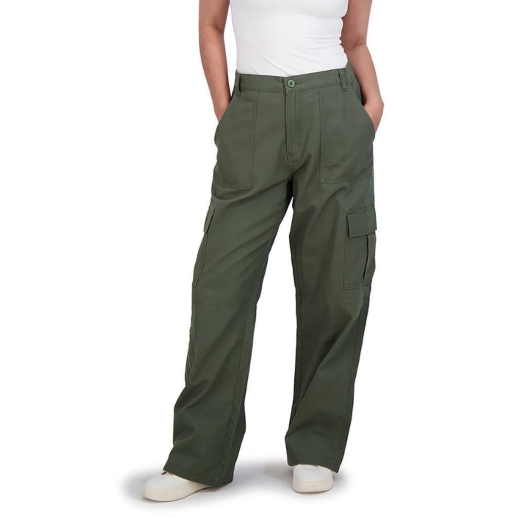 Aeropostale Women’s Green Cargo Pants Utility Pocket Elastic Waist Size Large NEW