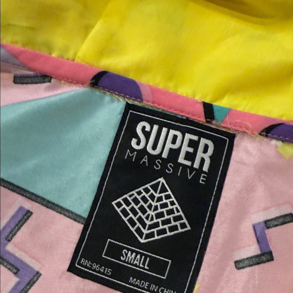 Colorful Geometric Windbreaker woman’s small oversized super massive