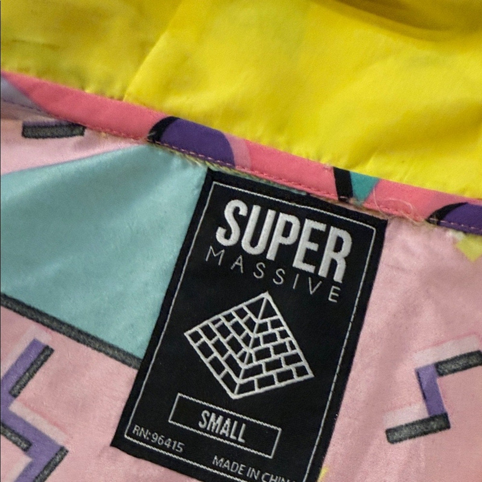 Colorful Geometric Windbreaker woman’s small oversized super massive