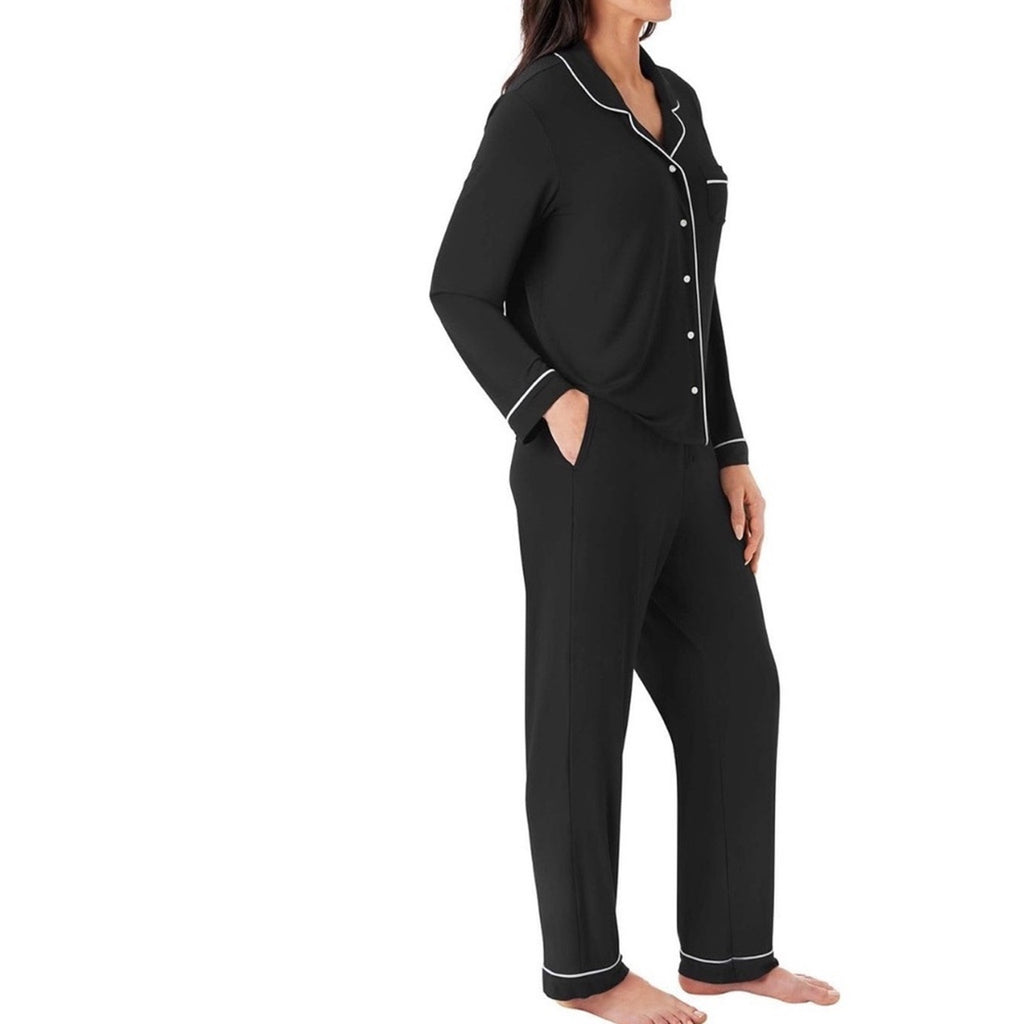 Members Mark Large Black Women's Pajama Set with White Trim NEW