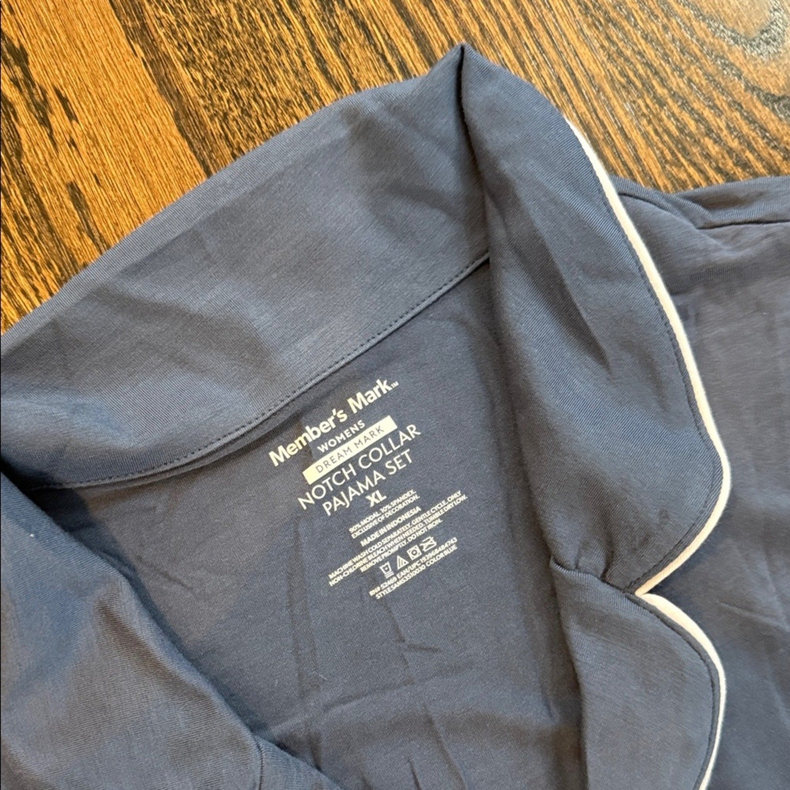 member's mark woman’s xl 2 piece Pajama set blue with White Trim
