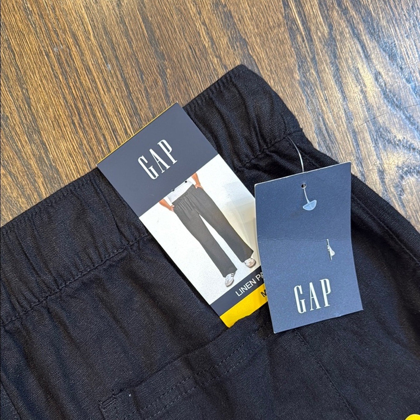 GAP Midnight Black Relaxed Pants xl linen woman's new