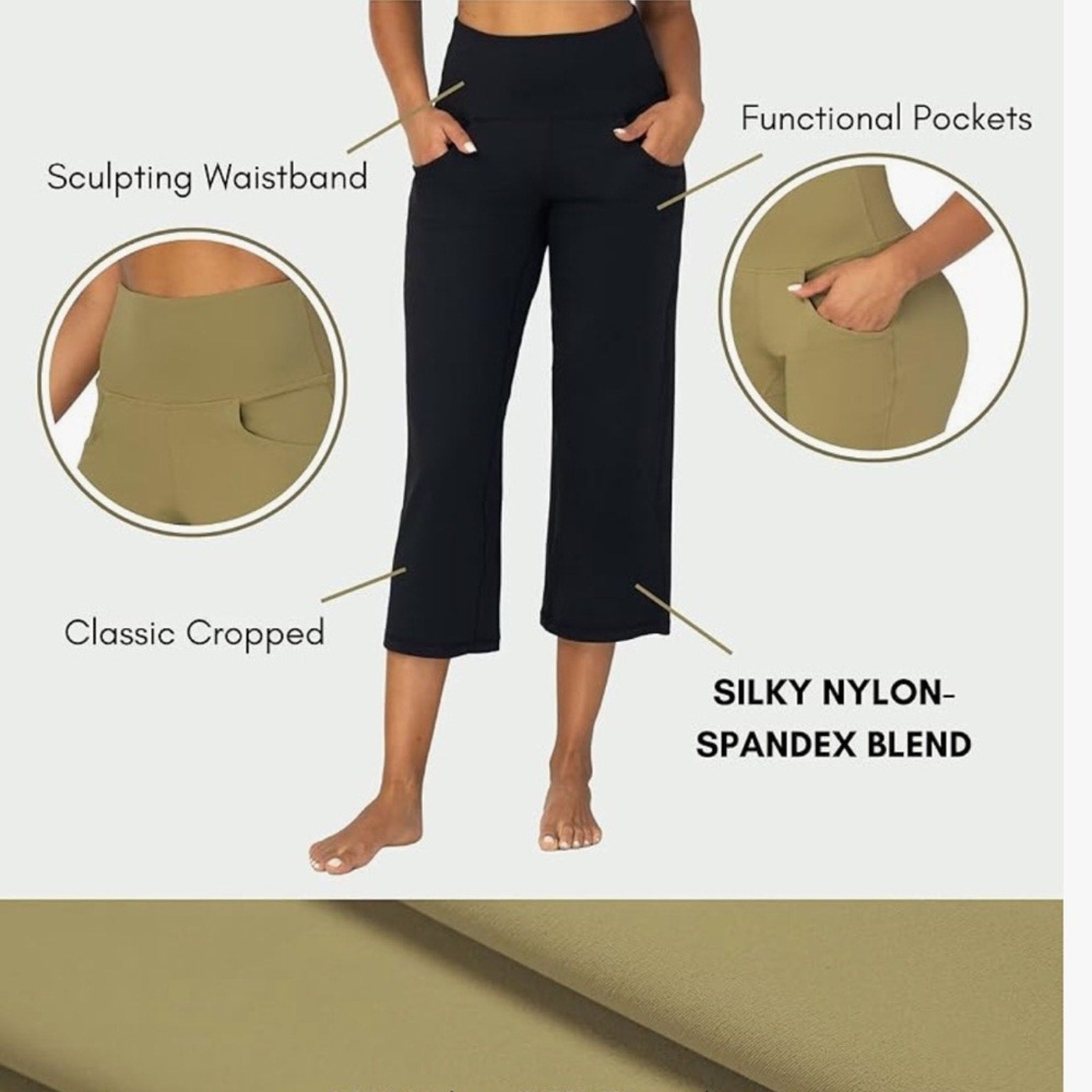 New sunziel medium leggings Black High-Waisted Cropped Pants