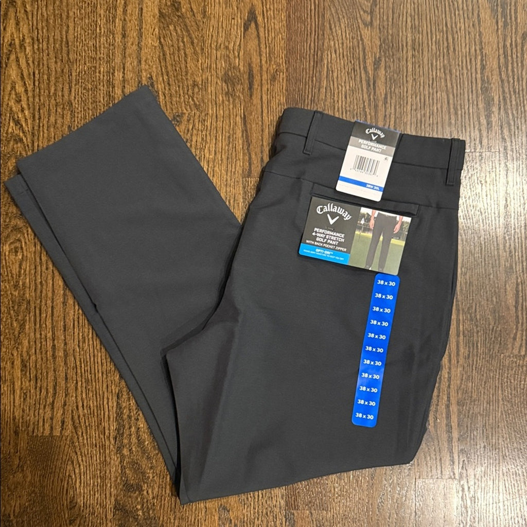 Callaway Charcoal Golf Trousers 38x30 caviar pants new