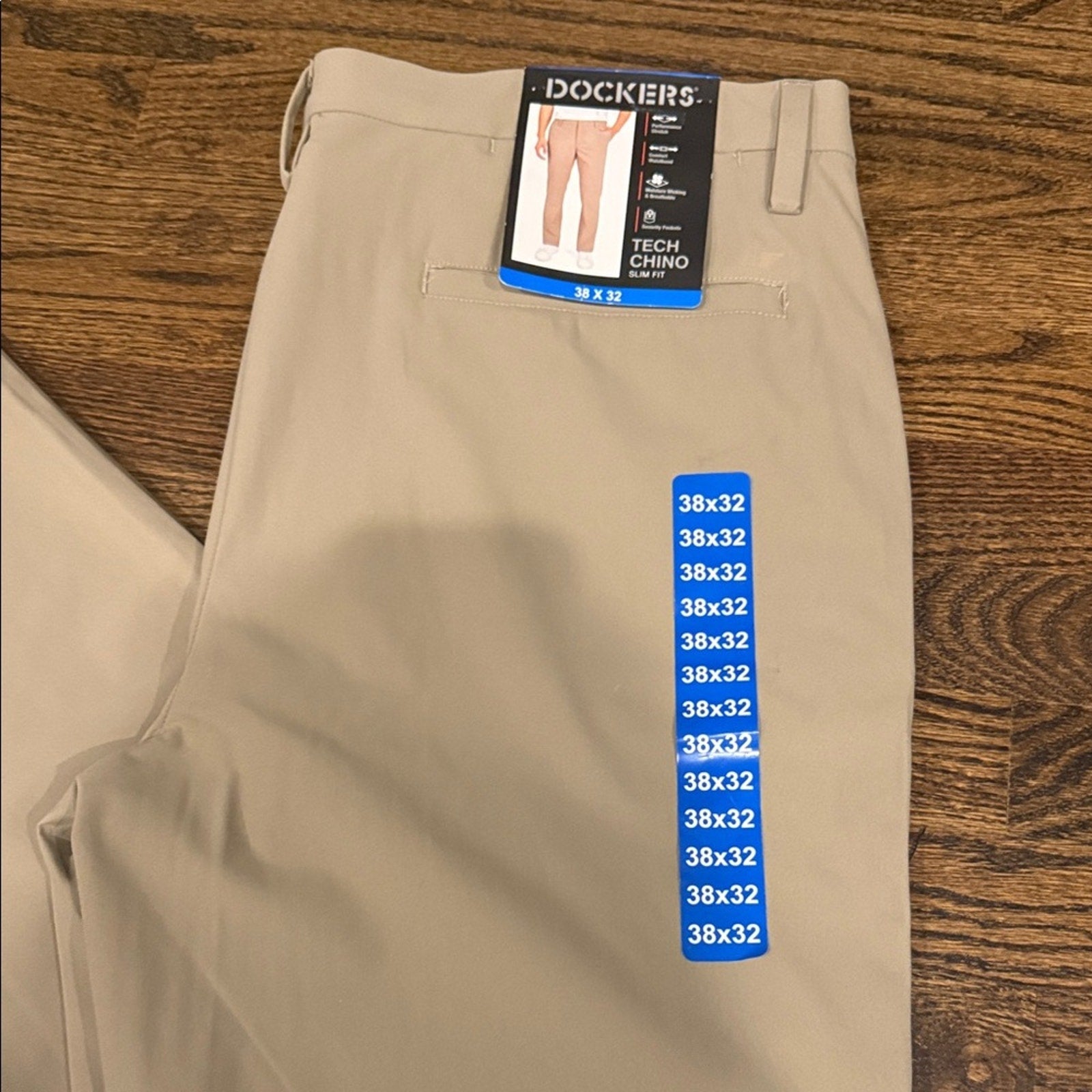 Dockers Men's Khaki Pants 38x32 khaki tech chinos