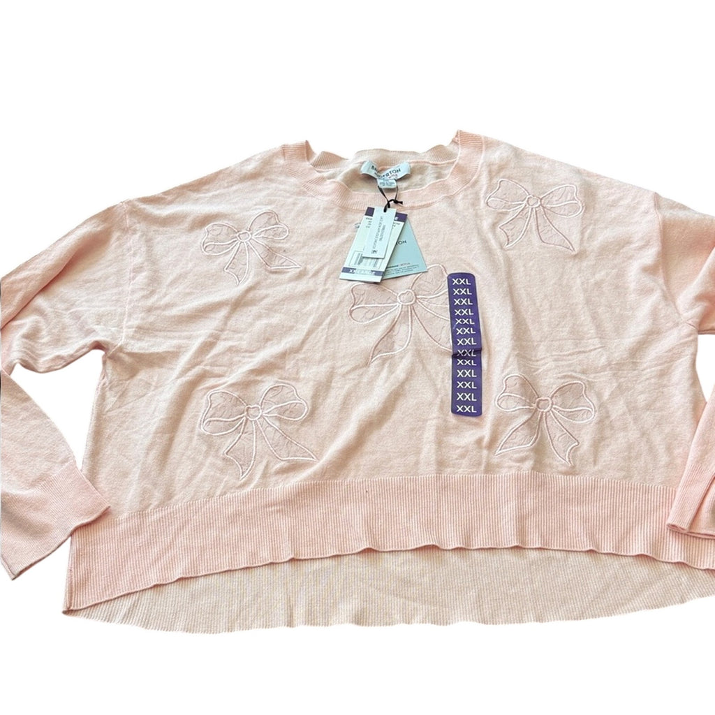 Bridgerton xxl Pink Bow Embroidered Sweater