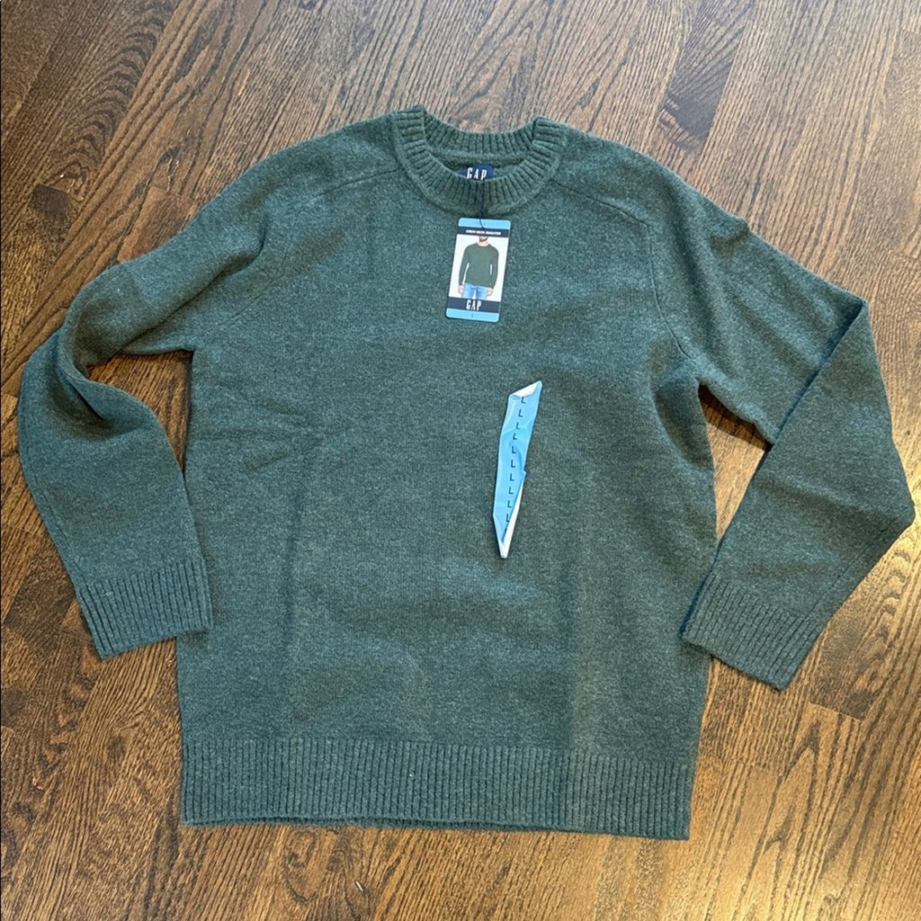 GAP Men's Forest Green Crewneck Sweater gap wool large