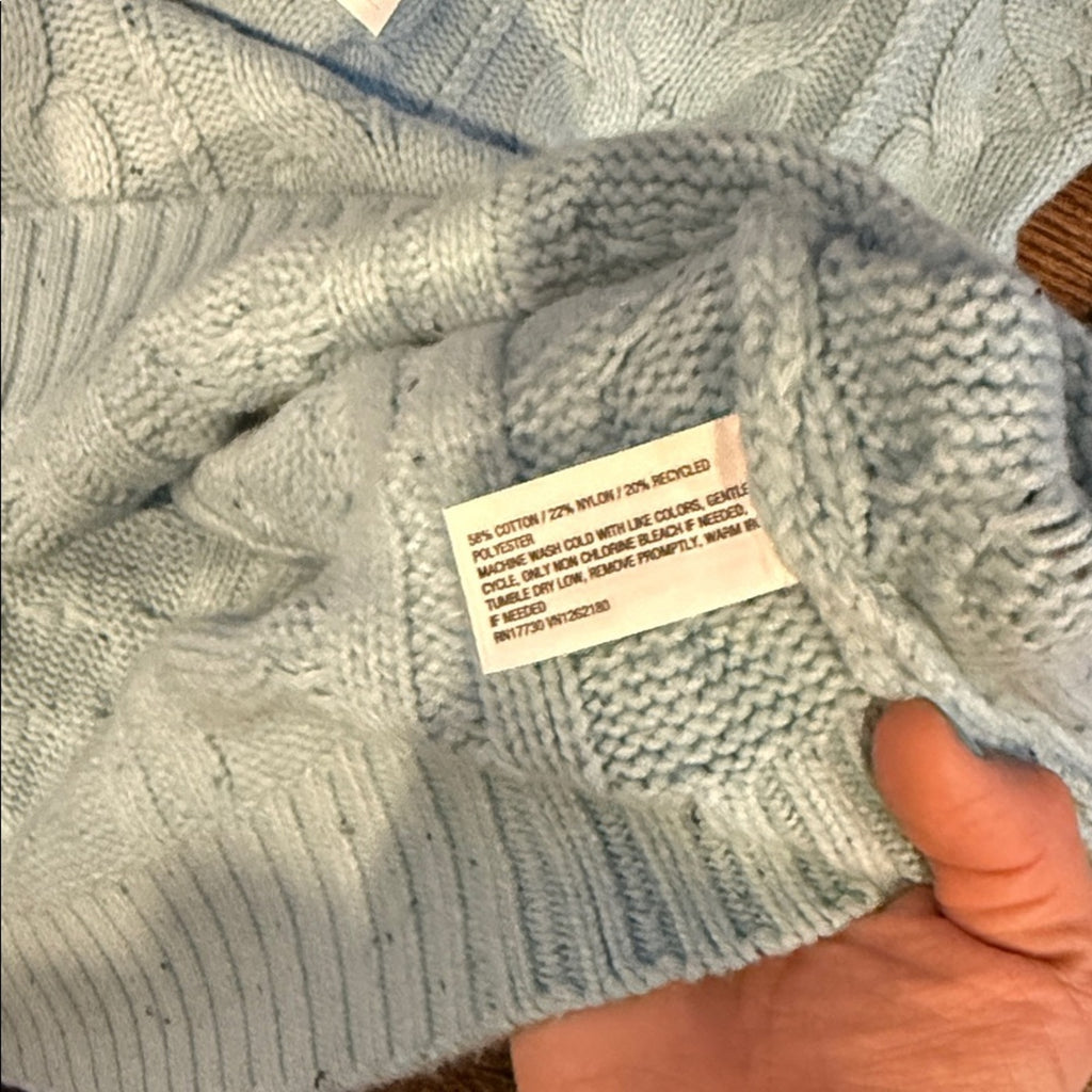 Goodfellow & co Men’s powder blue crew cable sweater Light Blue Cable Knit Sweater XXL NEW