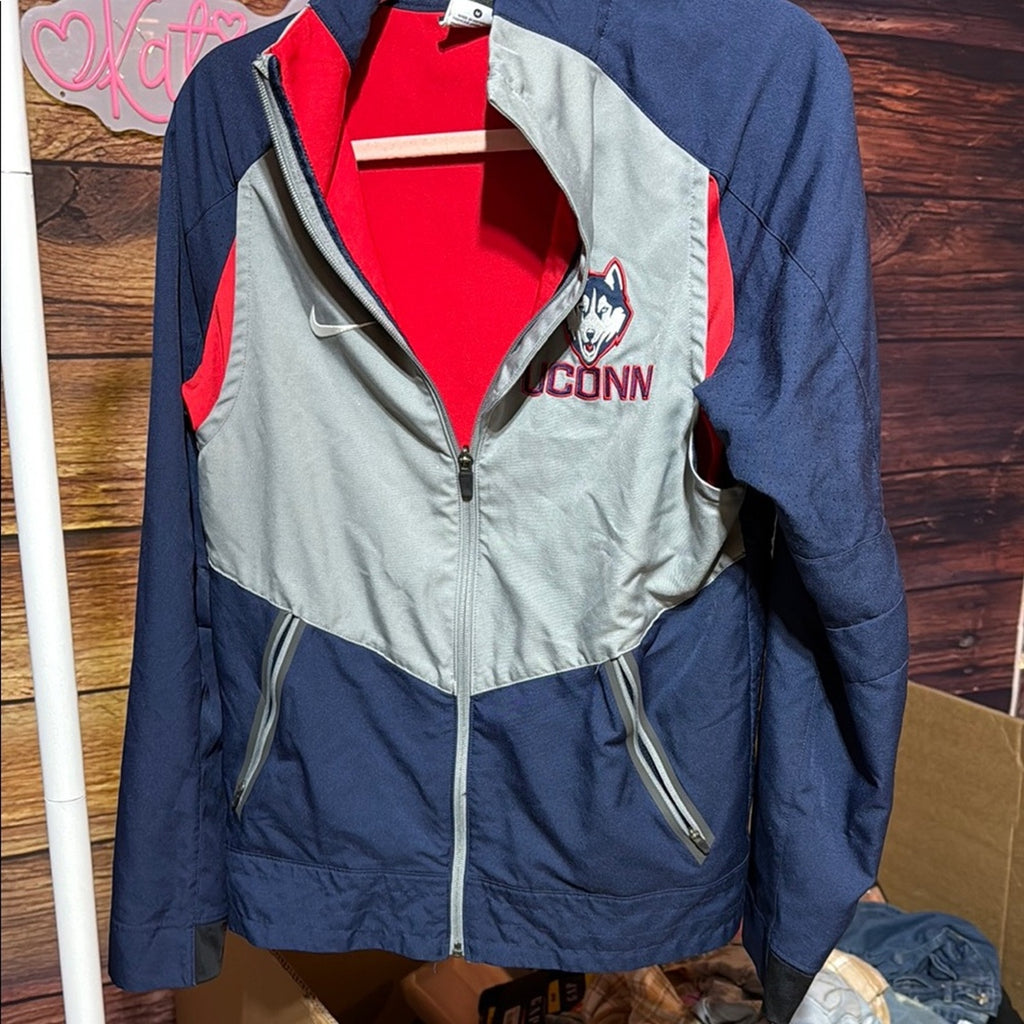 Nike UConn Huskies Full Zip Jacket Men's Medium Navy Gray Athletic Preloved