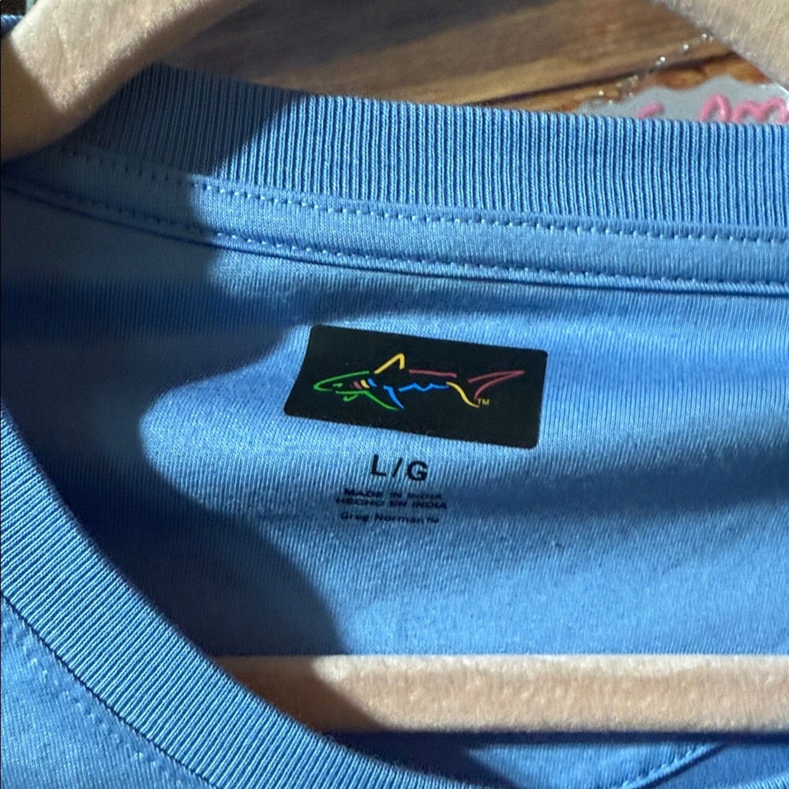 Greg Norman Blue Men's Shirt pocket tshirt size large Greg NEW