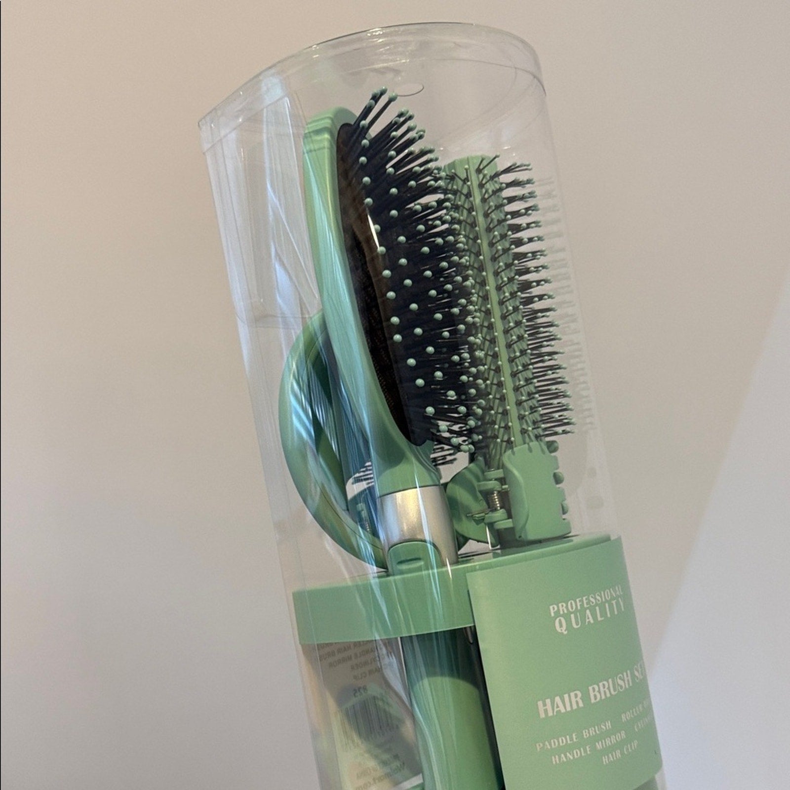 Green Hair Brush Set 5 piece gift set