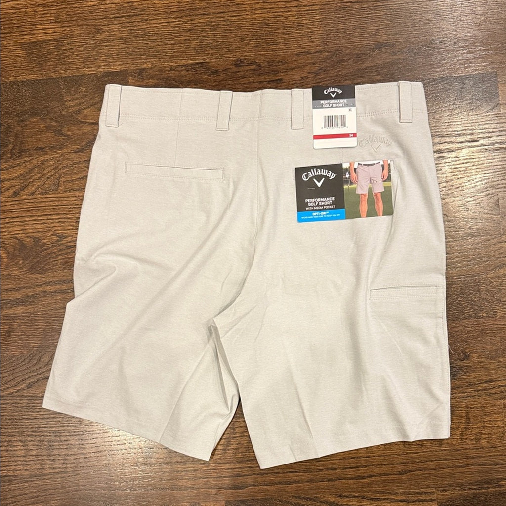 Callaway Men's Light Gray Flat Front Shorts size 34