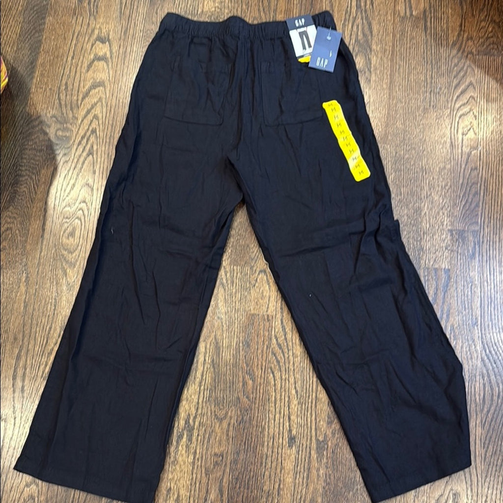 GAP Midnight Black Relaxed Pants xl linen woman's new