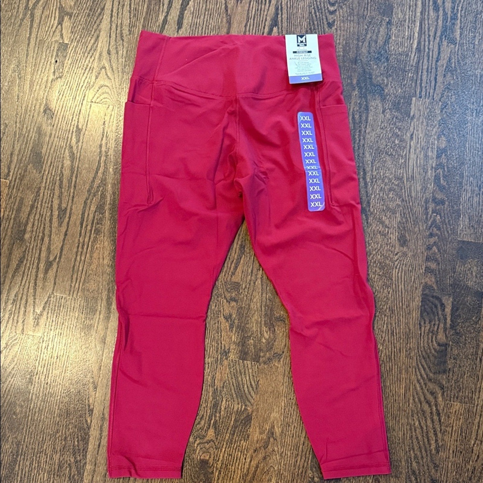 Members Mark Red Women's Leggings plus xxl with pockets nwt