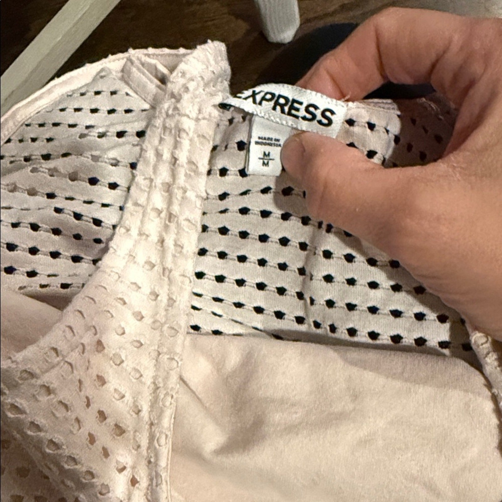 Pink Textured Crop Top express medium used