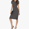 Black & White Striped Midi Dress Women’s Size Medium NWT