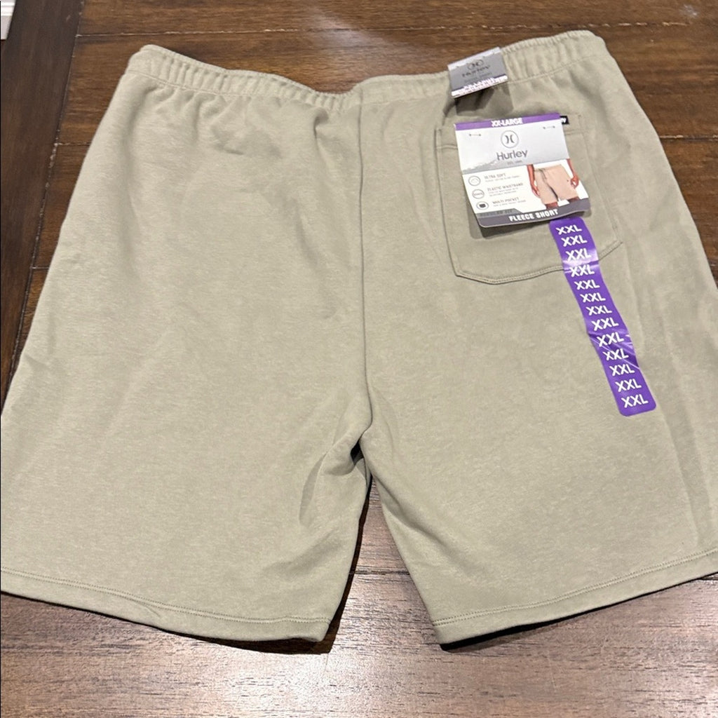 Hurley Men's Fleece Shorts - Olive xxl cozy shorts NEW