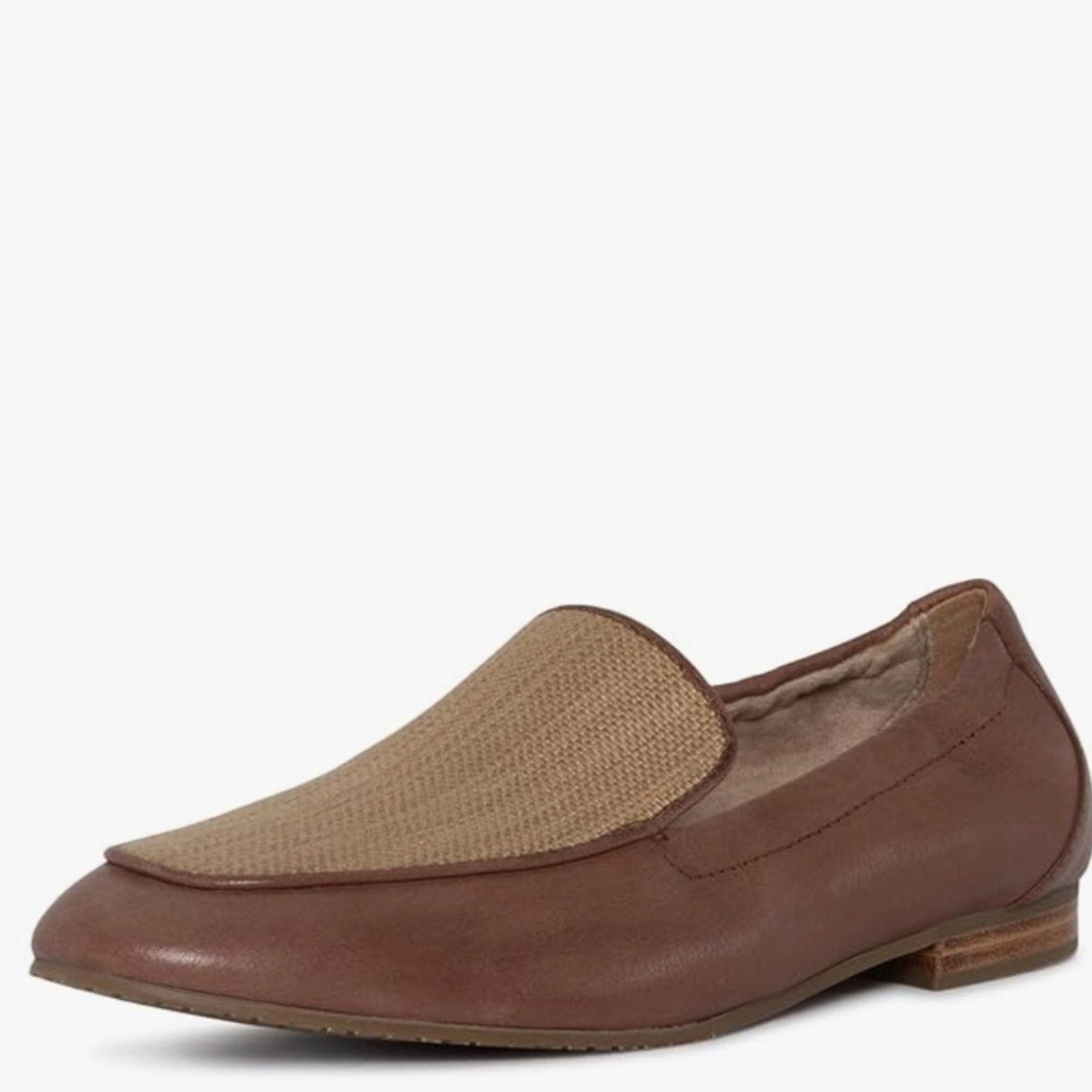 NYDJ Brown & Tan Leather Loafers Women’s Size 10 Slip-On Shoes NWT