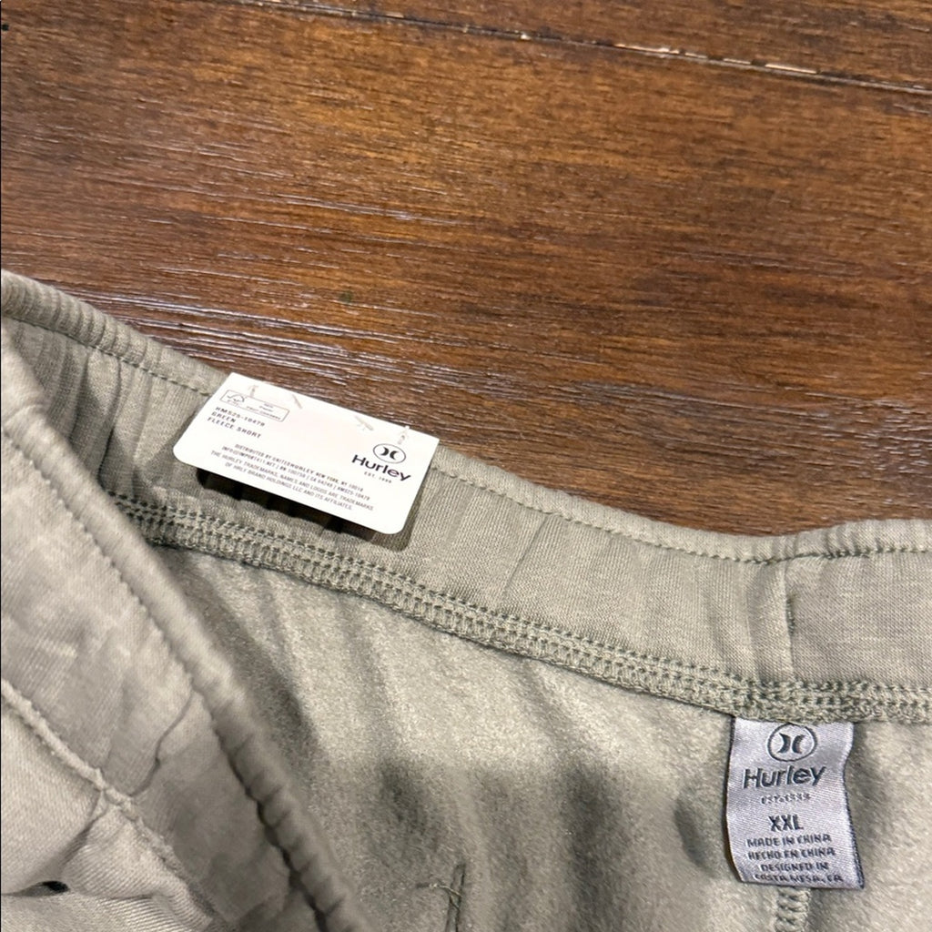 Hurley Men's Fleece Shorts - Olive xxl cozy shorts NEW